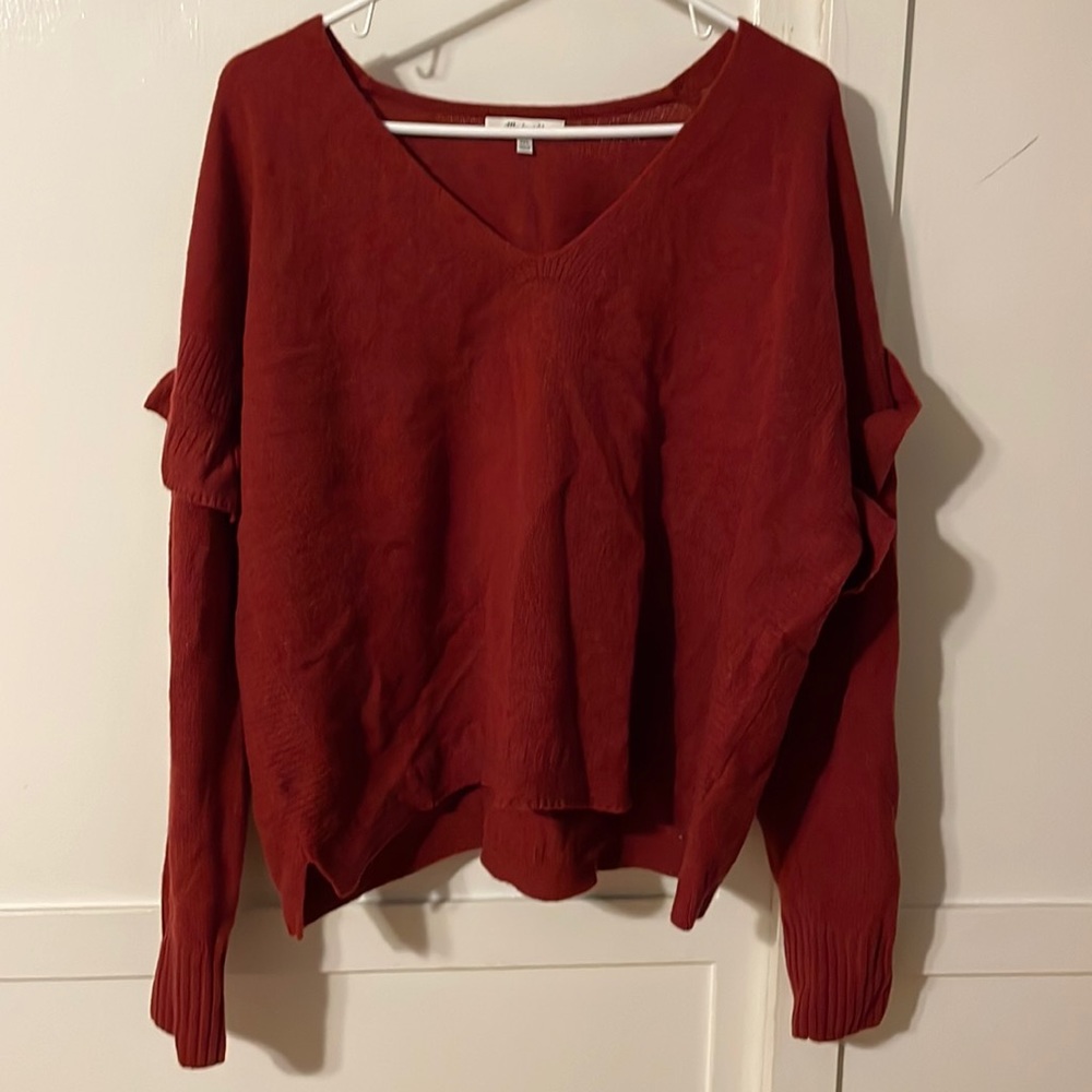 Madewell Ruffle Sleeve Wool Sweater XXL